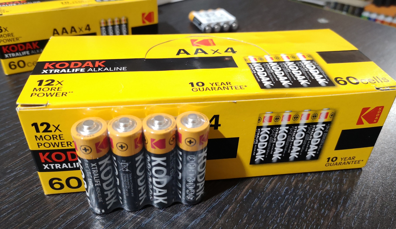 Лужні Батарейки Kodak Alkaline АА R6 60 штук в блоці термін 2030р.