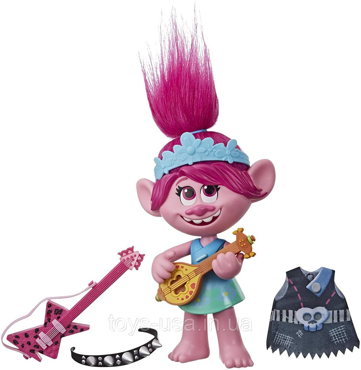 Інтерактивна лялька троль Трояндочка Світовий тур DreamWorks Trolls Pop-to-Rock Poppy World Tour, фото 1