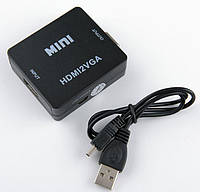 Конвертер переходник HDMI->VGA USB питание+звук HDMI2VGA T2 т2 ps3 ps4