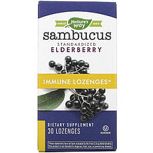 Бузина для зміцнення імунітету Nature's Way "Sambucus Immune Elderberry Standardized" (30 льодяників)