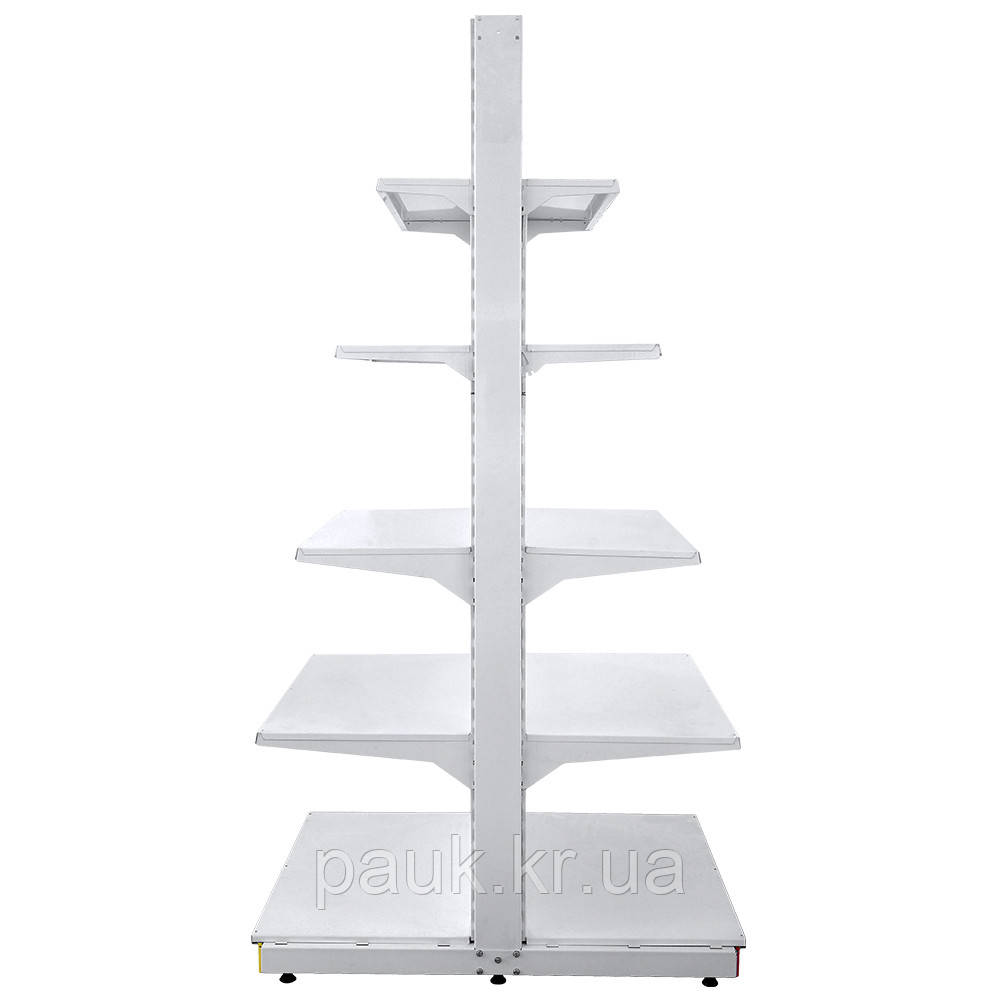 Стелаж двосторонній 2350х950 мм, стелаж Рістел приставний прямий, торговий стелаж в магазин, стелаж з полицями, торговий стенд, фото 1