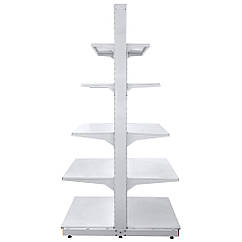 Стелаж двосторонній 2350х1200 мм, стелаж Рістел приставний прямий, торговий стелаж в магазин, стелаж з полицями, торговий стенд