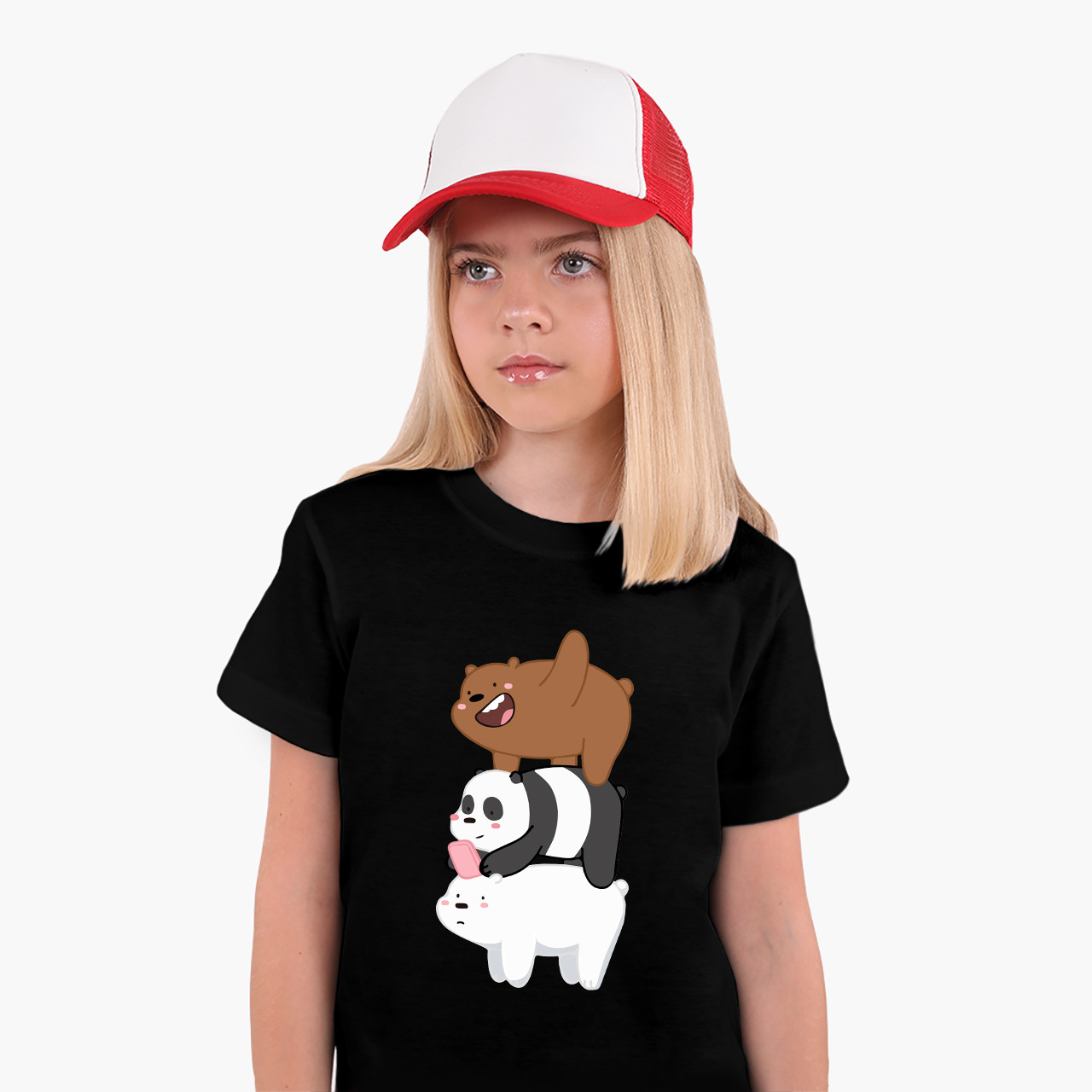 Дитяча футболка Три ведмеді (We Bare bears), кольорова футболка Мультсеріали