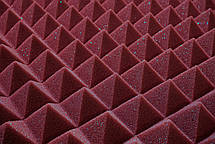 Панель «Піраміда» з негорючого (самозатухаючого) акустичного поролону EchoFom «Brilliance» 600х600х50 Бордо, фото 3