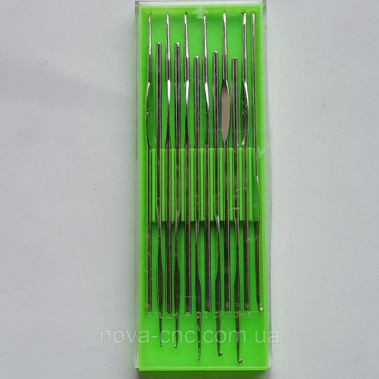 Гачки для в'язання з нержавіючої сталі в пластмасовій упаковці № 10 12 штук