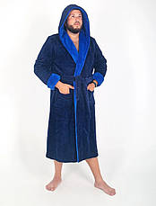 Чоловічий махровий халат з капюшоном р. 42-58, фото 2