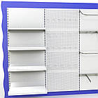 Настінний стелаж 2350х950 мм, приставний стелаж Рістел, стелаж торговий на стіну, металевий стенд настінний з поличками для товару, фото 4