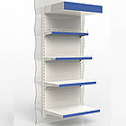 Настінний стелаж 2350х950 мм, приставний стелаж Рістел, стелаж торговий на стіну, металевий стенд настінний з поличками для товару, фото 8