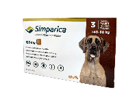 Засоби догляду для собак вагою 40-60 кг від бліх і кліщів, Сімпаріка, ціна за табл