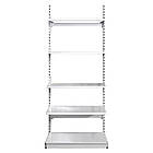 Стелаж на стяжках 2350х1200 мм, приставний металевий стелаж Рістел, торговий стелаж з поличками без задньої стінки, стелаж на, фото 2