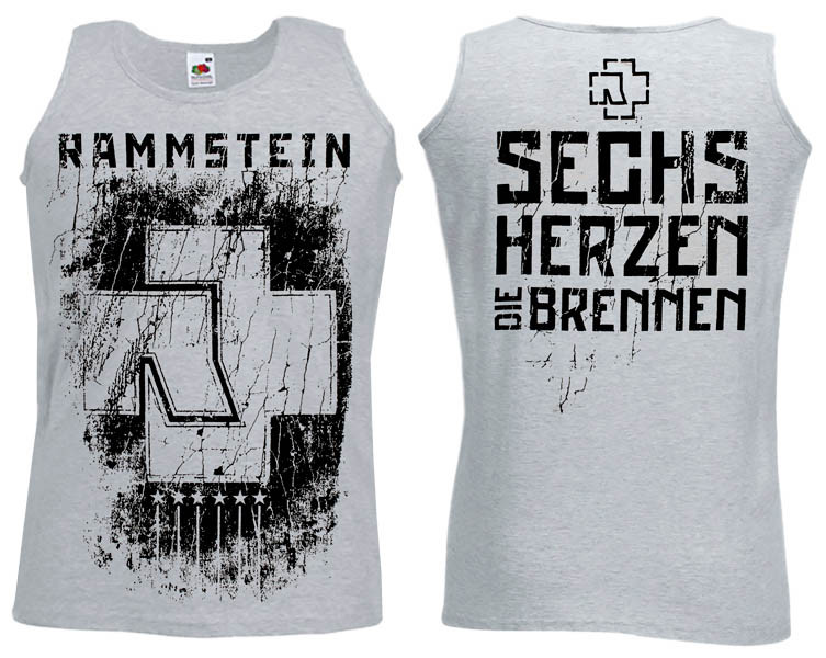 Майка RAMMSTEIN Sechs Herzen меланжева