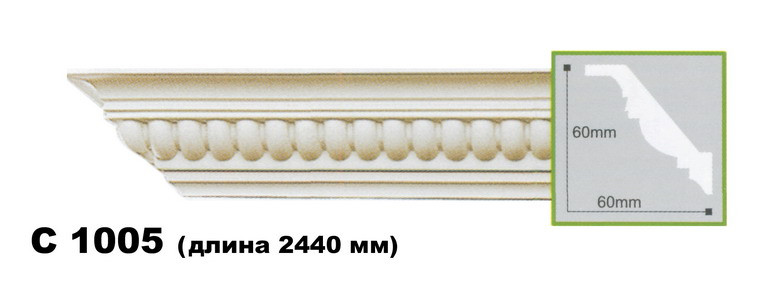 Карниз стельовий C1005, довжина 2.44 м, Gaudi Decor