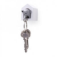 Набор ключница настенная Слоник с брелком для ключей 3,4х6х4,3 см. серый Таиланд 115202