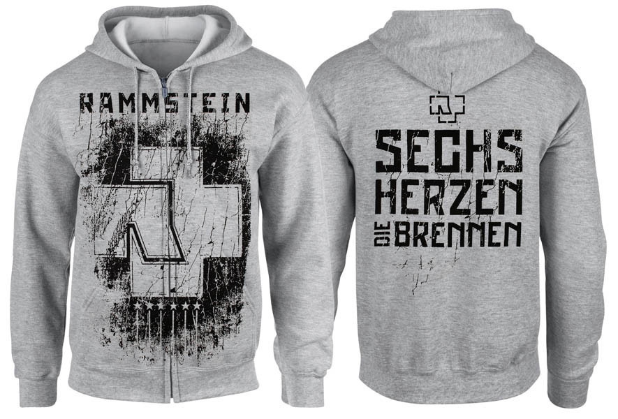 Толстовка на змійці RAMMSTEIN Sechs Herzen меланжева