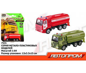 Машина металл 7531 "АВТОПРОМ" 1:64,2 вида-микс в ящике,на планшетке 12*15см(7531)