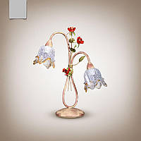 Настольная лампа металлическая, флористика, красный цветок 1822 серии "Эльза"
