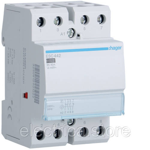 Контактор Hager 40A, 2НВ+2НЗ, 230В ESC442, фото 1