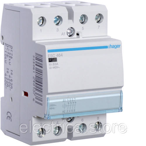 Контактор Hager 63A, 4НЗ, 230В ESC464, фото 1