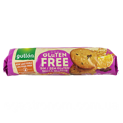 Печиво вівсяне із апельсином без глютену та лактози Гуллон Gullon gluten free 180g 12шт/ящ (Код: 00-00000724)