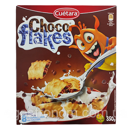 Пластівці шоколадні Куетара Cuetara chocoflakes 350g 10шт/ящ (Код: 00-00004892)