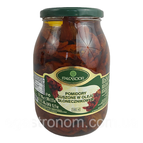 Помідори в'ялені Італкарчьофі Italcarciofi 430/900g 6шт/ящ (Код: 00-00000778)