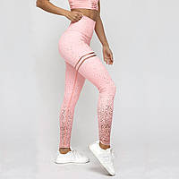 Женские стильные лосины/леггинсы для занятий спортом/фитнесом «fitness lovers» (розовый)