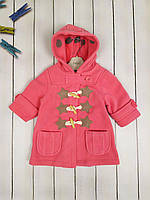 Флисовое пальто для девочки next 62-68 см розовое (2483)