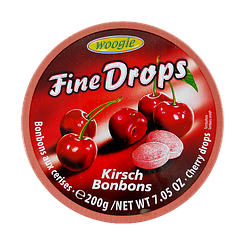 Льодяники вишня Дропс Drops cherry 200g 10шт/ящ (Код: 00-00003450)