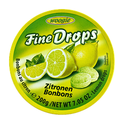 Льодяники лимон Дропс Drops lemon 200g 10шт/ящ (Код: 00-00003466)
