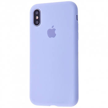 Чохол Silicone case для IPhone X/Xs Lilac cream блакитний