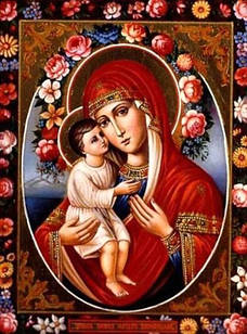 Алмазна вишивка Ікона Божої Матері 30х40 см, повна викладка, квадратні стрази Huacan