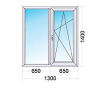Вікно 1300х1400, профіль Aluplast IDEAL 2000, фурнітура ROTO, ст - т 4-10-4-10-4І (32мм, енергозберігаючий)