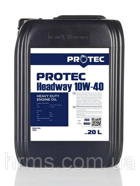 Масло 10W-40 CJ-4/SL моторне каністра 20л PROTEC Headway 10W-40 Моторна олива 10W40 CJ4/SL масло 10в40 сј4