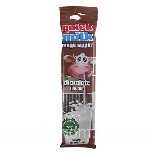 Трубочки для молока шоколад Квік Мілк Quick Milk chocolate 30g 20шт/пач 12шт/ящ (Код: 00-00004742)
