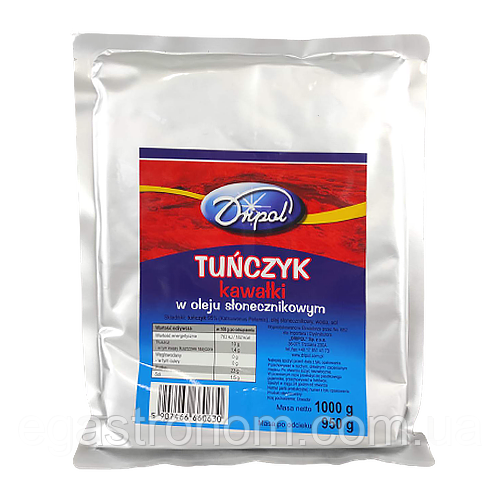 Тунець Дріпол в фользі в олії Dripоl 950/1000g 12шт/ящ (Код: 00-00004273), фото 1