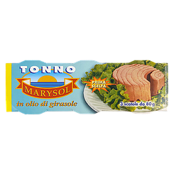 Тунець в соняшниковій олії Марісол Marysol 3*80g 32пач/ящ (Код: 00-00004678)