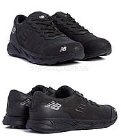 Мужские кожаные кроссовки NB Clasic (Нью Беленс) Black, спортивные мужские туфли, кеды черные повседневные