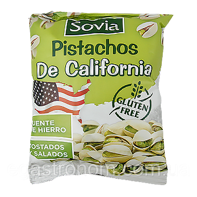 Горішки фісташки (без глютену) Совіа Sovia California 250g 20шт/ящ (Код: 00-00005499)