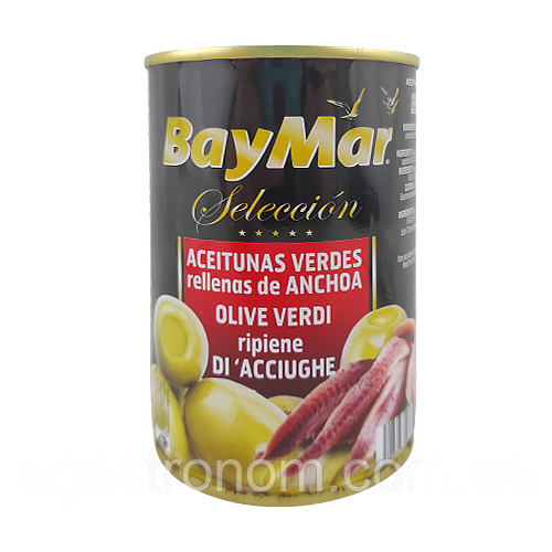 Оливки із анчоусами БайМар BayMar 130/300g 12шт/ящ (Код: 00-00003344)