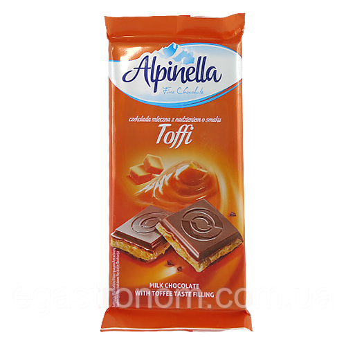 Шоколад тоффі Альпінелла Alpinella toffi 90g 19шт/ящ (Код: 00-00003432)