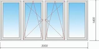 Вікно пластикове 3000х1400 мм профіль Ekipaz Ultra 70 (Україна), фурнітура Axor, ст- т 4-10-4-10-4i