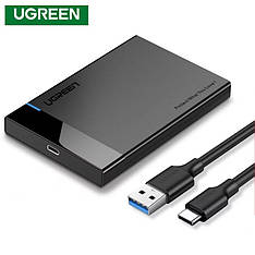 Зовнішній корпус для жорсткого диска Ugreen US221 (HDD/SSD кишеня) SATA 2.5" USB 3.0 Black