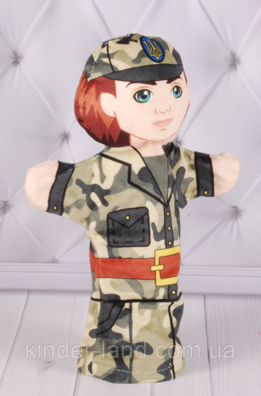 Іграшка рукавичка для лялькового театру Військовий, лялька-рукавичка на руку