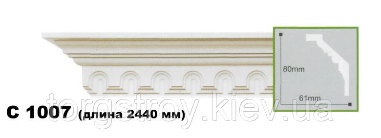 Карниз стельовий C1007Flexi, довжина 2,00м, Gaudi Decor, фото 1