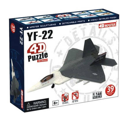 Об'ємний пазл Літак YF-22 в масштабі 1/144. 4D Master 26213, фото 1