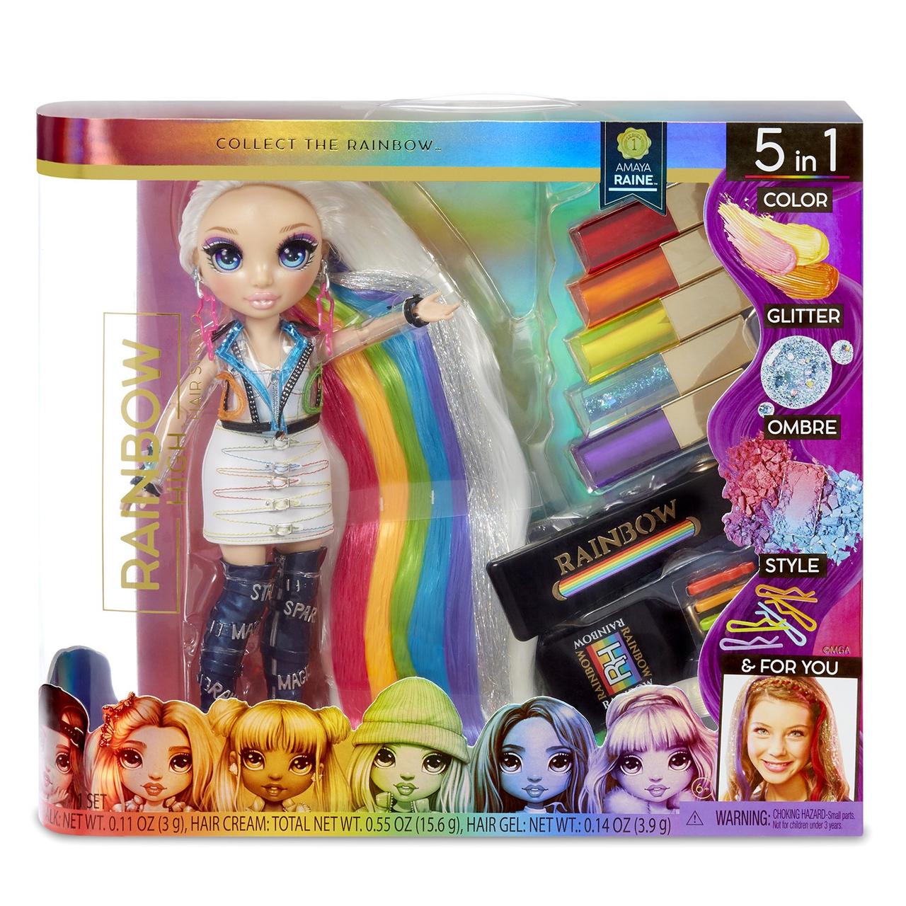 Лялька Rainbow High Hair Studio Стильна зачіска веселка Rainbow Surprise з аксесуарами