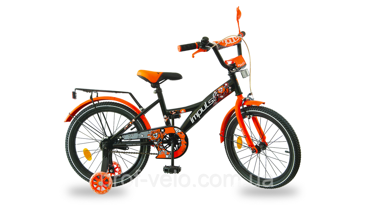 Велосипед дитячий IMPULS Beaver 20Д. чорно-помаранчевий