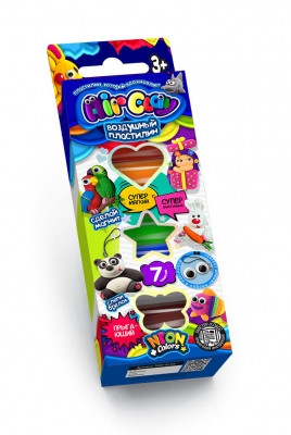 Пластилін "Air Clay", моделін, 7 кольорів, застигає, рос., у кор.19*6*2см (30шт)