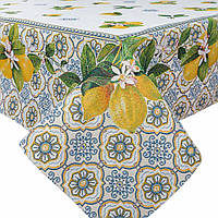 Скатертина гобеленова, Лимони, 137х300 см, ексклюзивні подарунки, Столовий текстиль