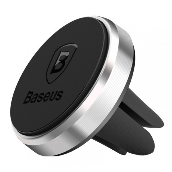 Тримач (автотримач) магнітний для телефону в машину Baseus Car Mount Сріблястий/Чорний (SUGENT-MO01)